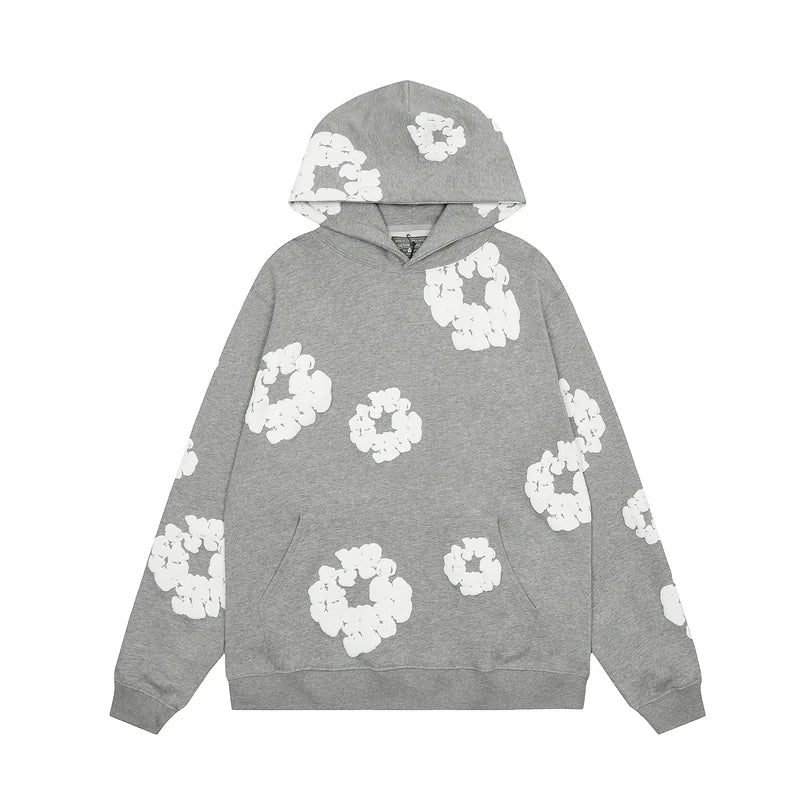 Out-Shine | Sudadera con capucha vaquera con estampado floral y capucha