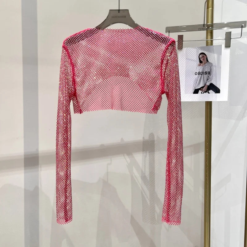 Deslumbra | Top de malla de manga larga