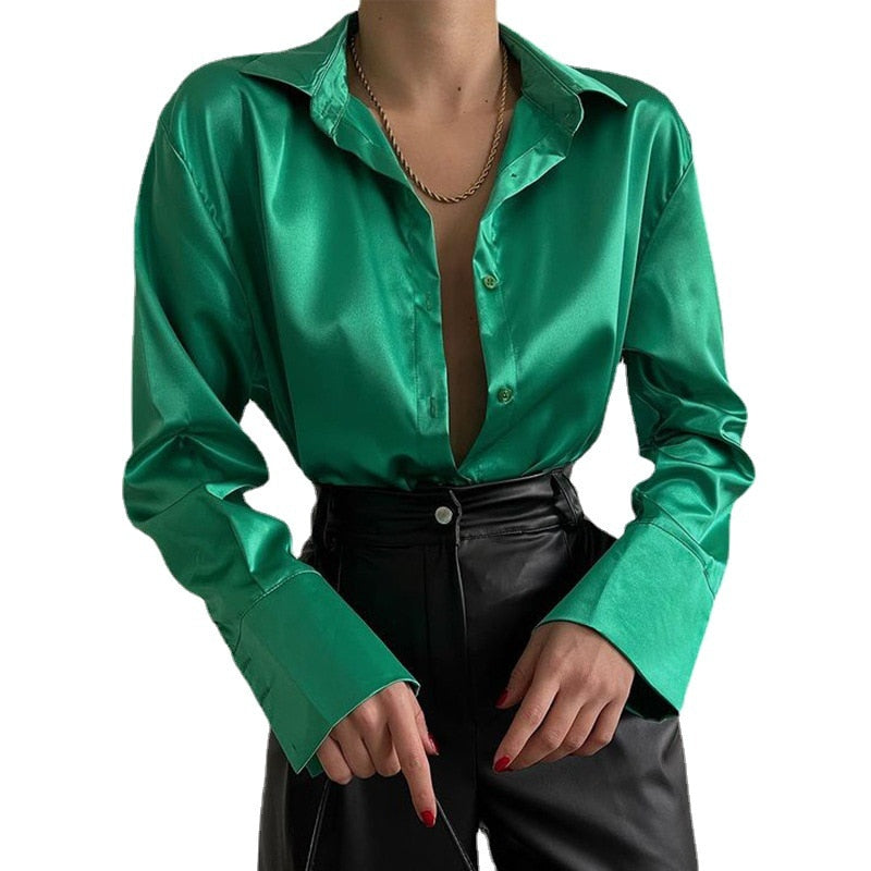 Out-Shine | Long Sleeve Blouse Satin For Women