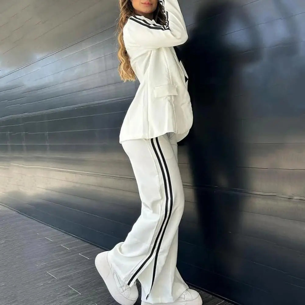 Supera a todos | Conjunto de blazer con solapa y pantalones anchos