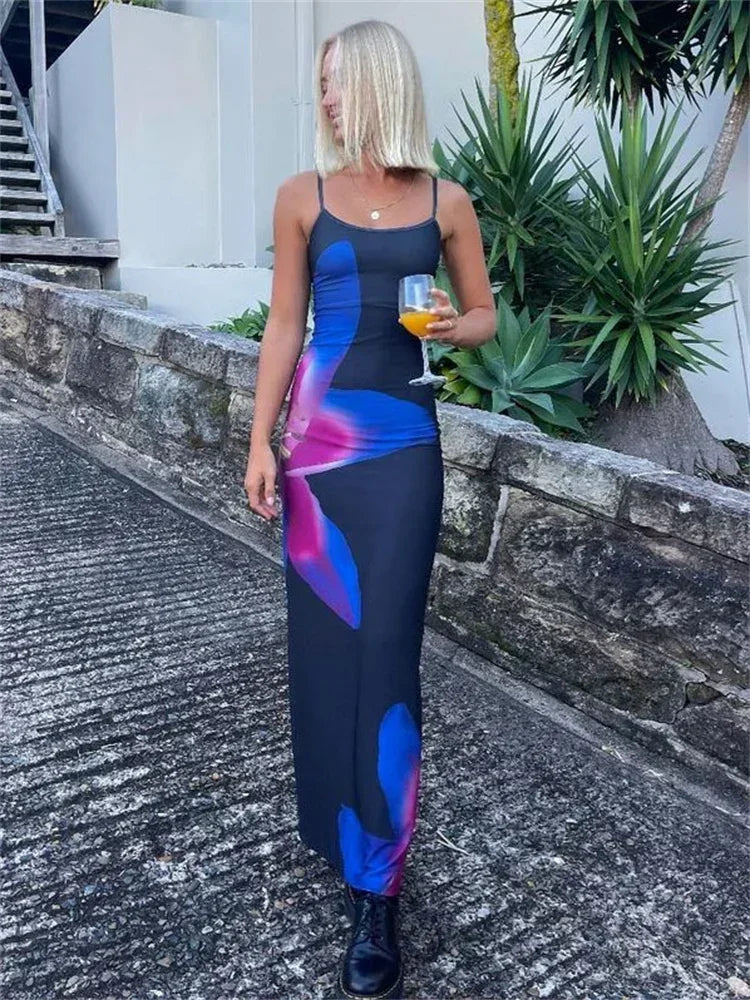 Out-Shine | Tossy Print Backless Maxi Dress