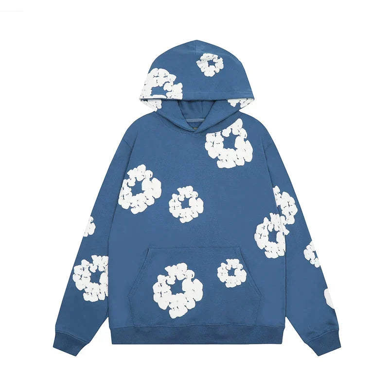 Out-Shine | Sudadera con capucha vaquera con estampado floral y capucha