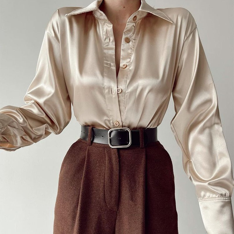 Out-Shine | Long Sleeve Blouse Satin For Women