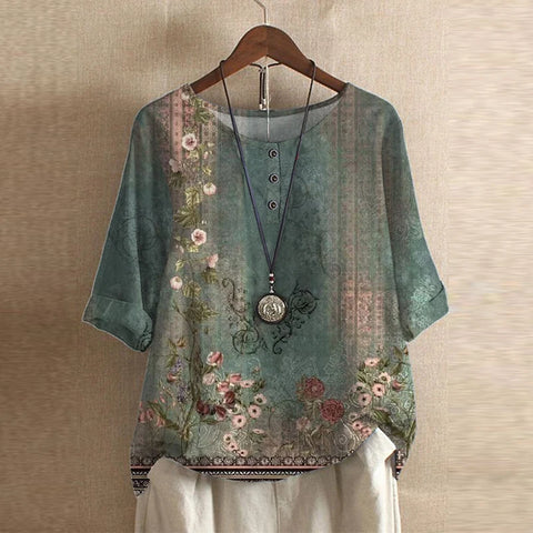 Deslumbra | Blusa vintage con encanto floral 