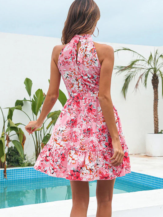 Out-Shine | Versatile Summer Chiffon Halter Dress