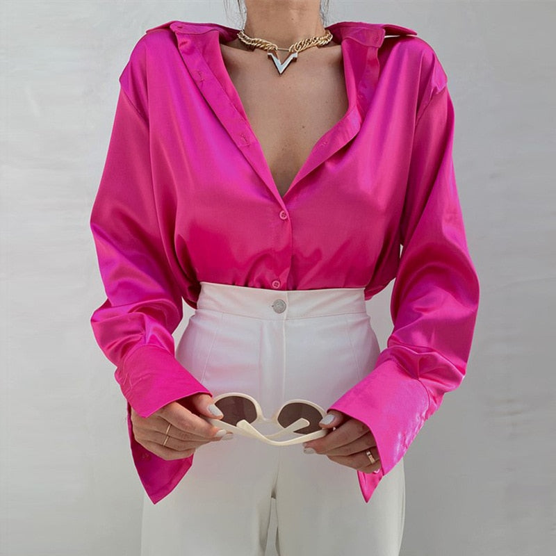 Out-Shine | Long Sleeve Blouse Satin For Women