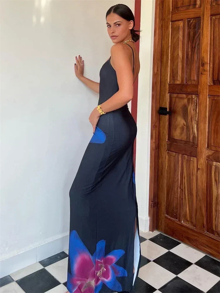 Out-Shine | Tossy Print Backless Maxi Dress