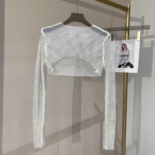 Deslumbra | Top de malla de manga larga