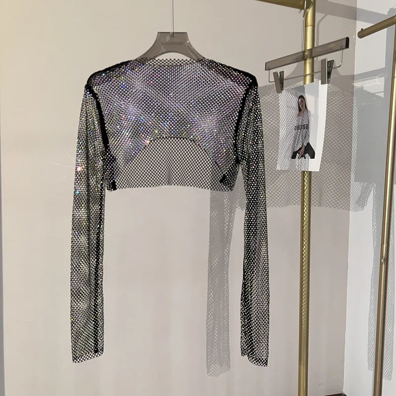 Deslumbra | Top de malla de manga larga