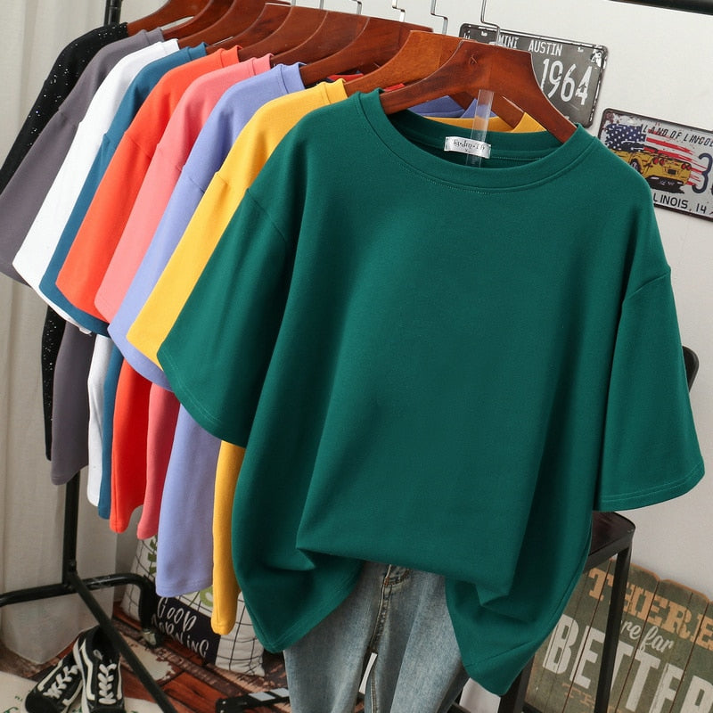 Brilla con luz propia | Camiseta básica oversize de algodón para mujer