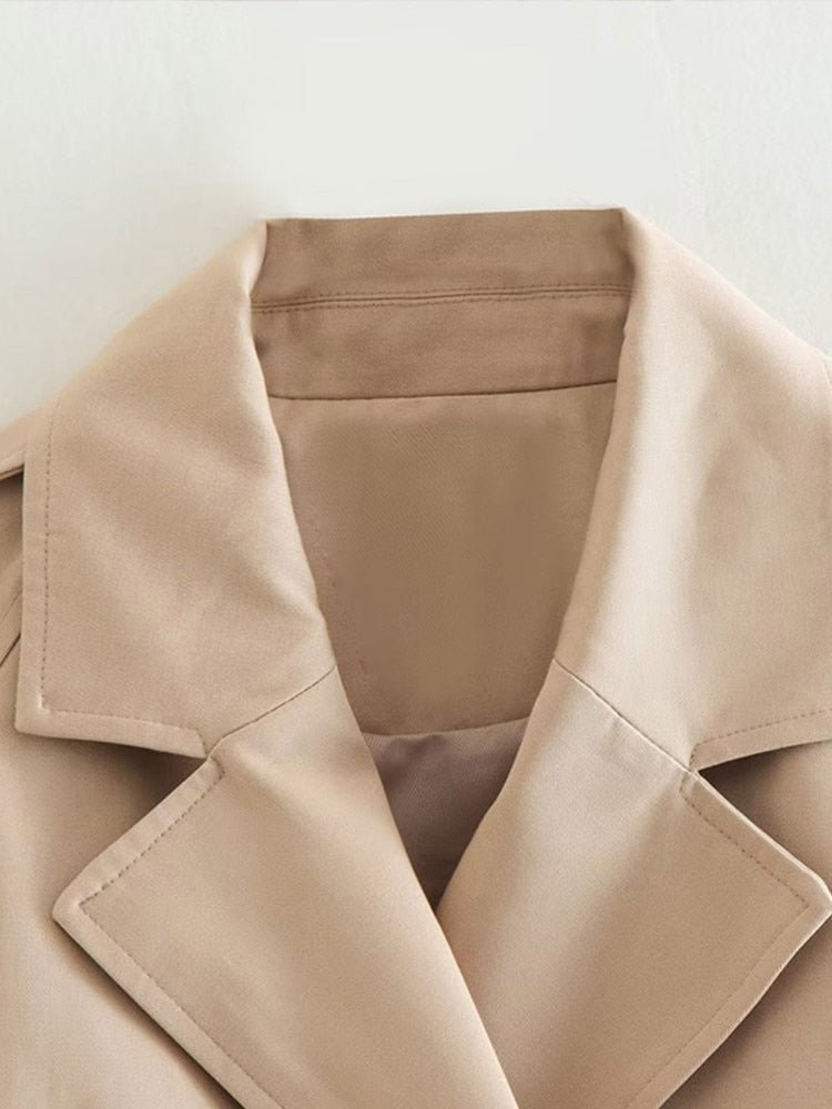 Out-Shine | Short Beige Trench Coat