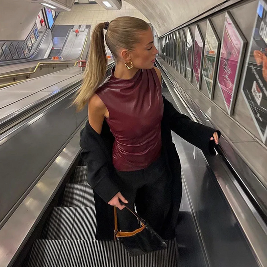 Deslumbra | Top de piel sintética