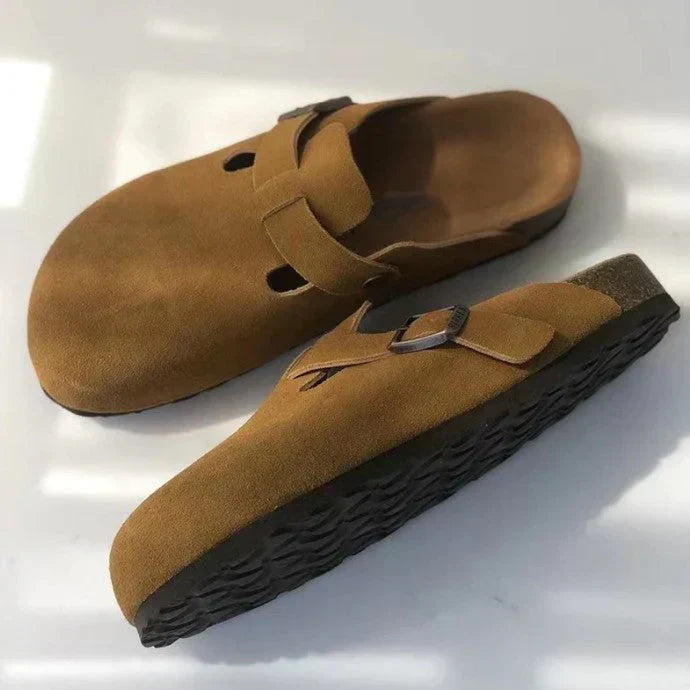 Out-Shine | Casual Suede Buckle-Strap Clogs for
