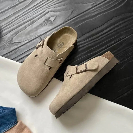 Out-Shine | Casual Suede Buckle-Strap Clogs for