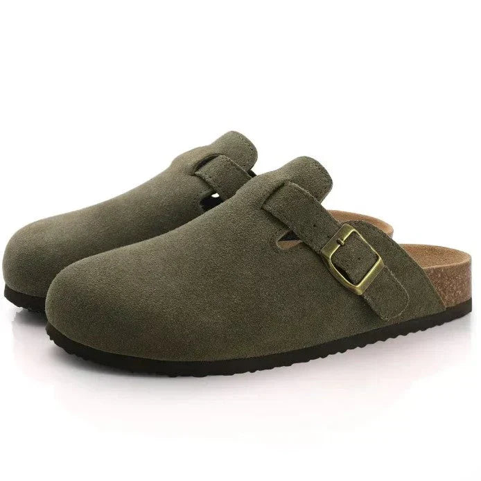 Out-Shine | Casual Suede Buckle-Strap Clogs for