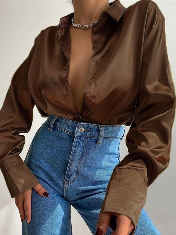 Out-Shine | Long Sleeve Blouse Satin For Women