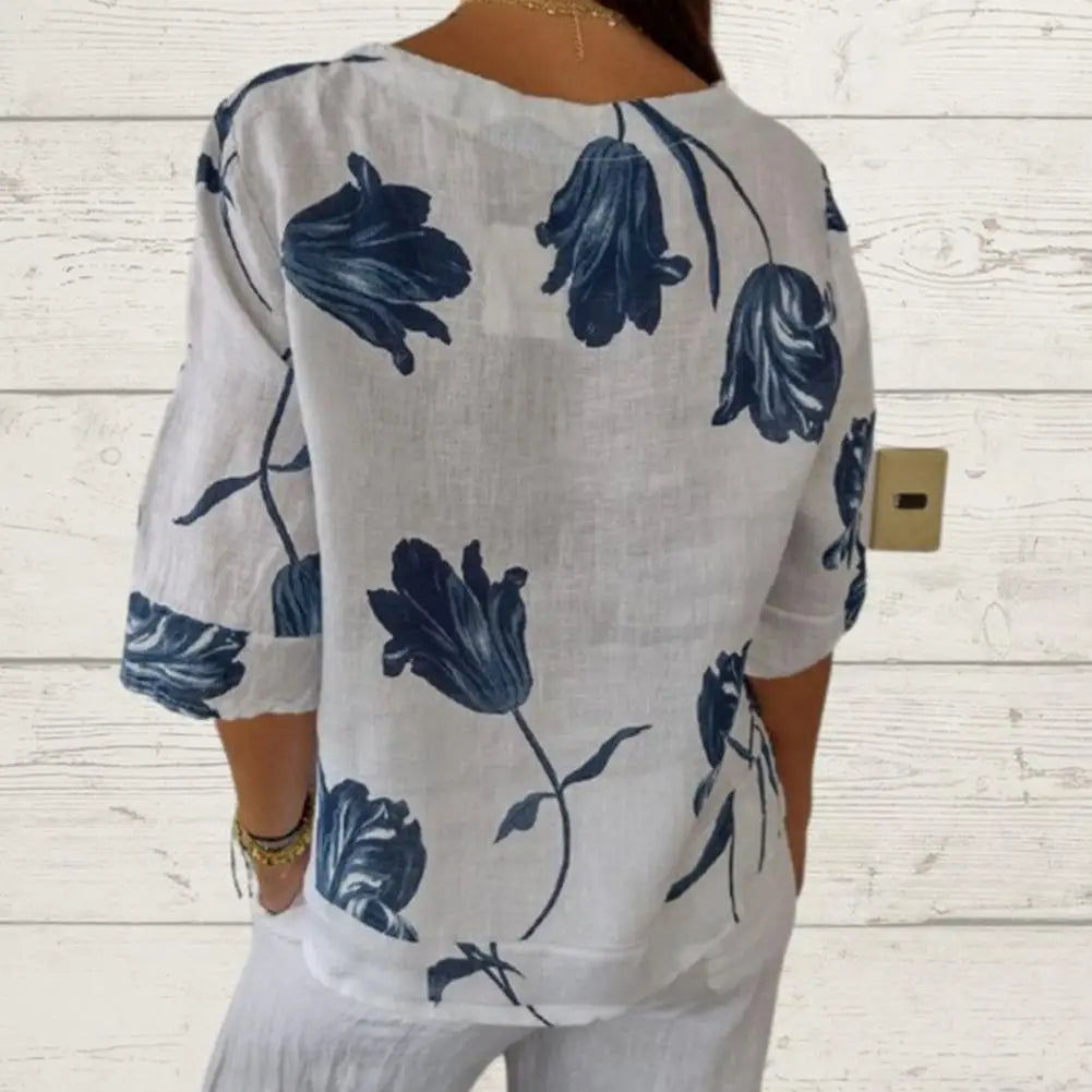 Out-Shine | Women's Round Neck Top Floral