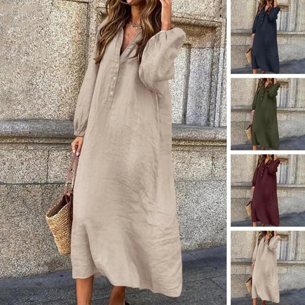 Out-Shine | Loose Fit Long Sleeve Midi Dress