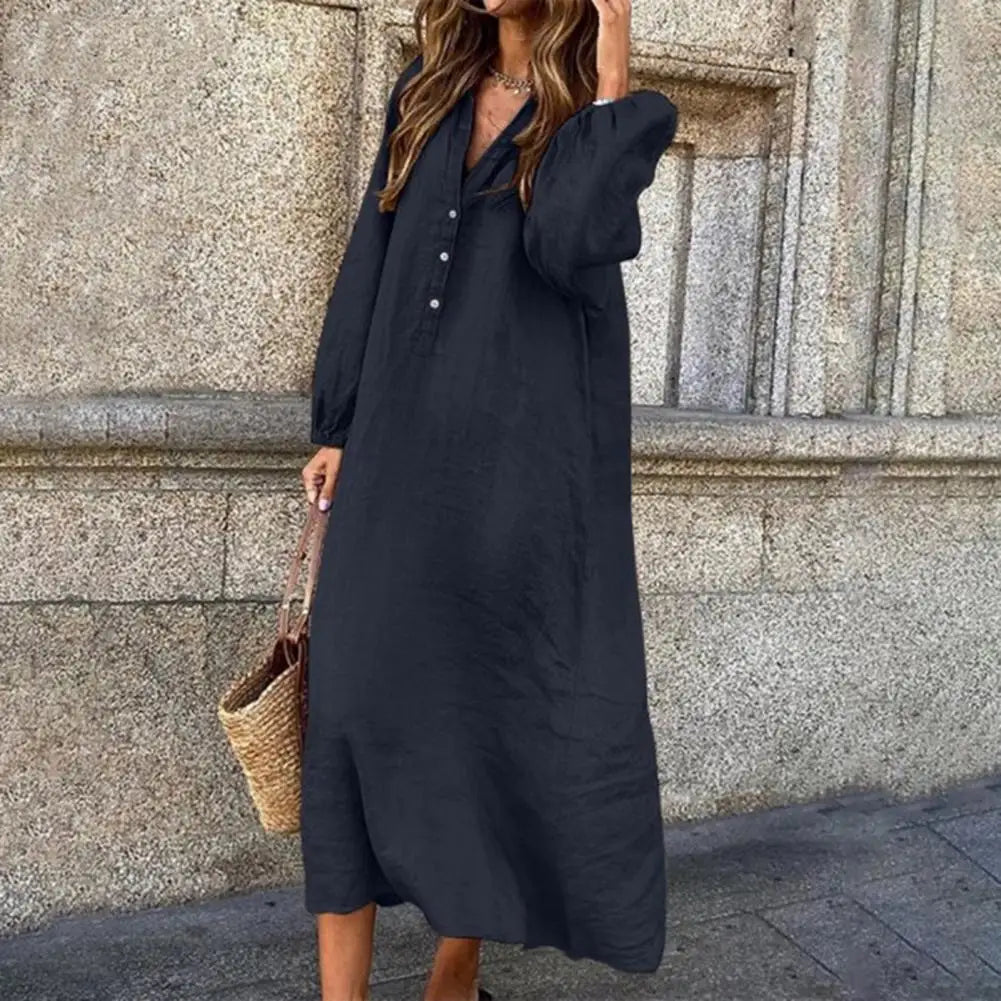 Out-Shine | Loose Fit Long Sleeve Midi Dress