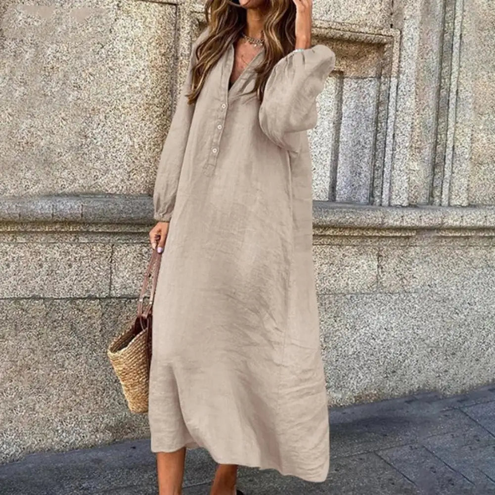 Out-Shine | Loose Fit Long Sleeve Midi Dress