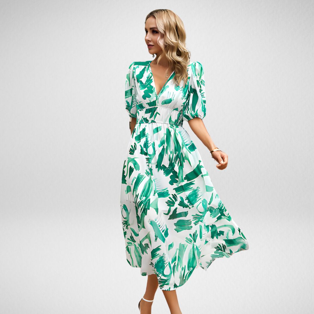 Out-Shine | Charming Dress With V-Neckline