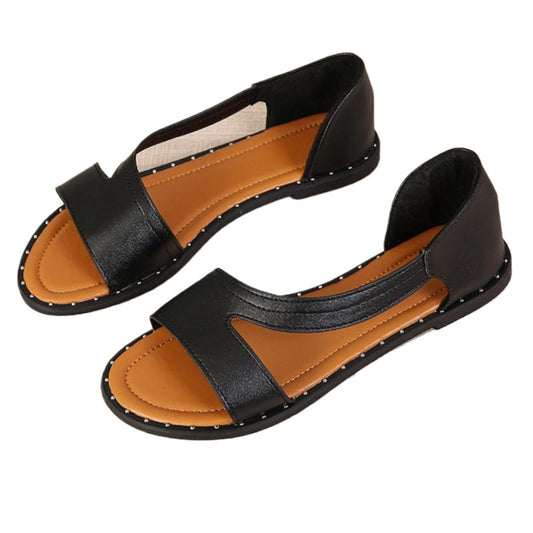 Deslumbra | Sandalias planas Fudus con escote de moneda de pez y punta abierta