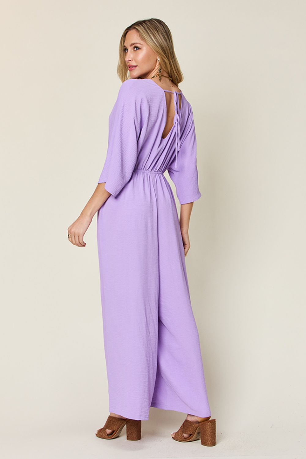Out-Shine | Double Take Full Size Half Sleeve Wide Leg Jumpsuit