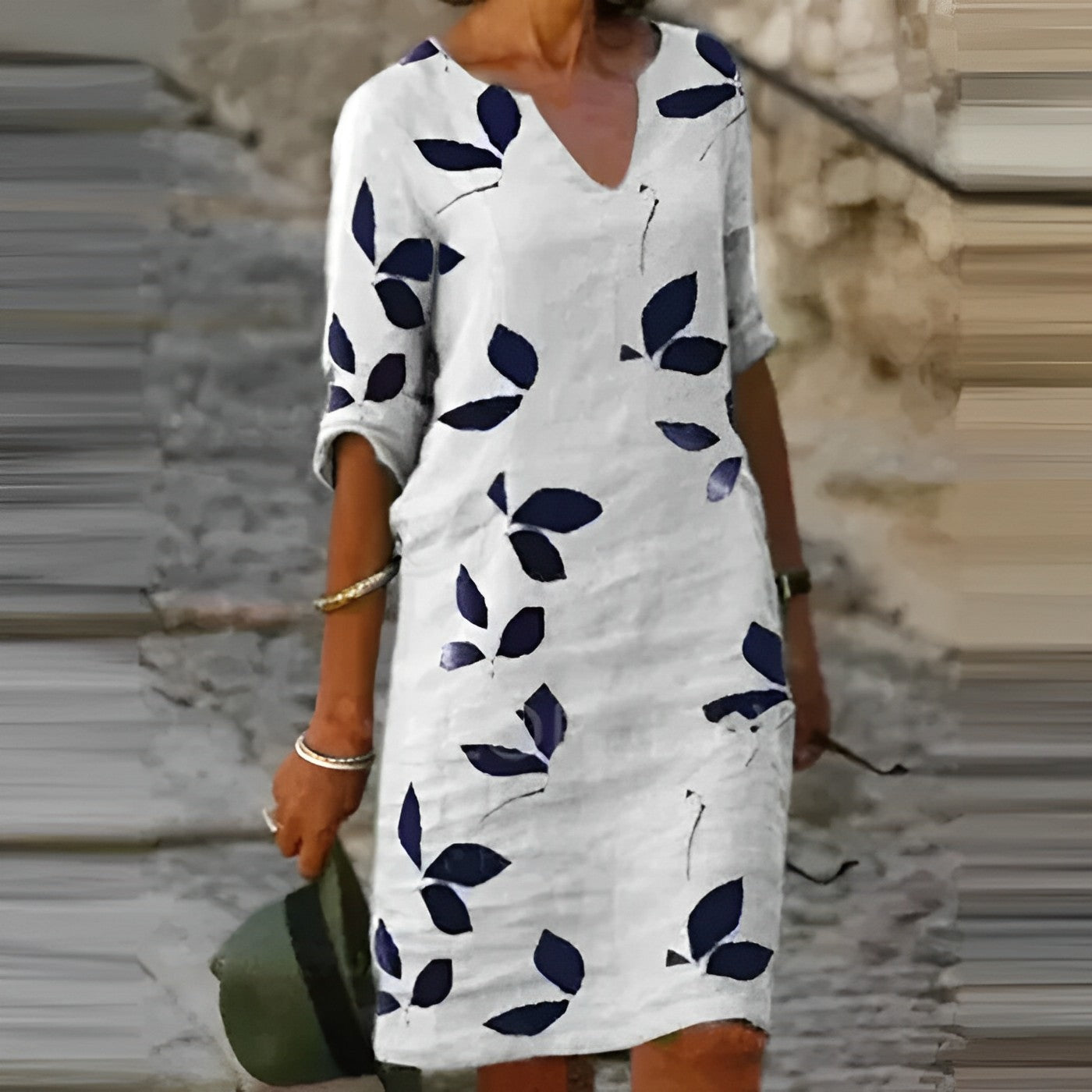 Out-Shine | Stunning Women's Summer Dress With Leaf Print