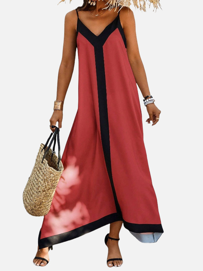 Out-Shine | Minimalist Casual Striped Color Block Dress