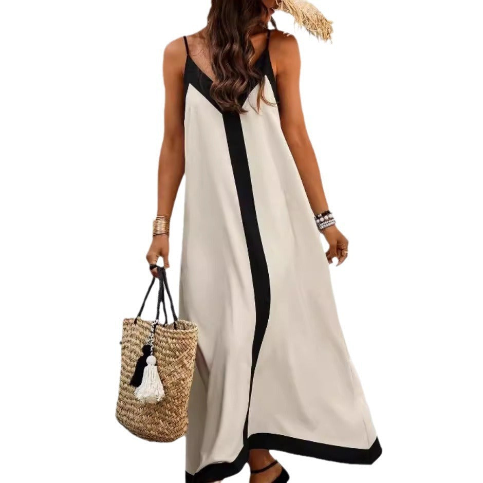 Out-Shine | Minimalist Casual Striped Color Block Dress