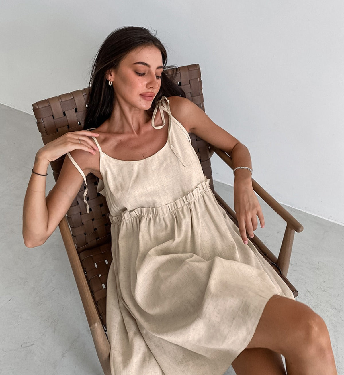 Out-Shine | Cotton and Linen Suspender Skirt