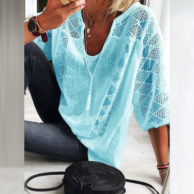 Out-Shine | Casual Cotton and Linen Tunic Blouse for Women