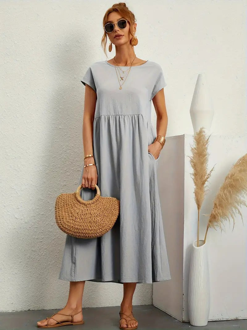 Out-Shine | Summer Dress With Solid Pocket