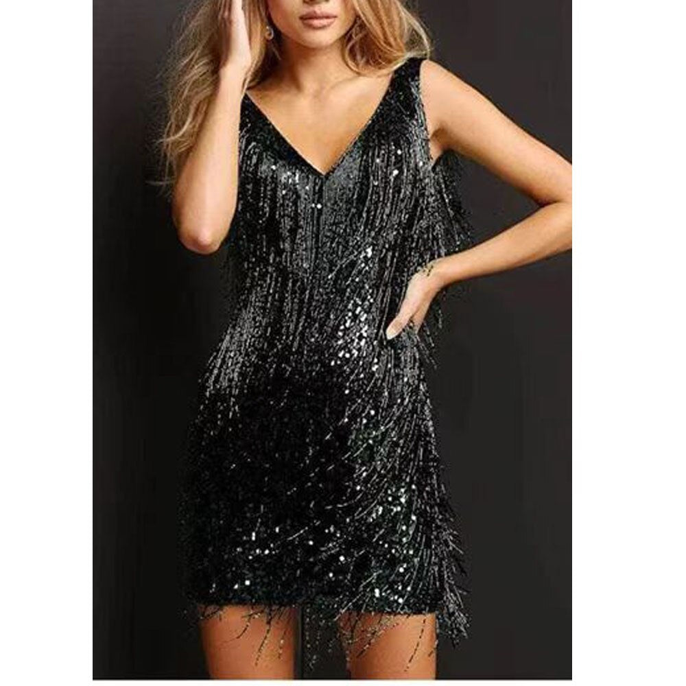 Out-Shine | Sparkling Tassel Dress, Party Dress For Women