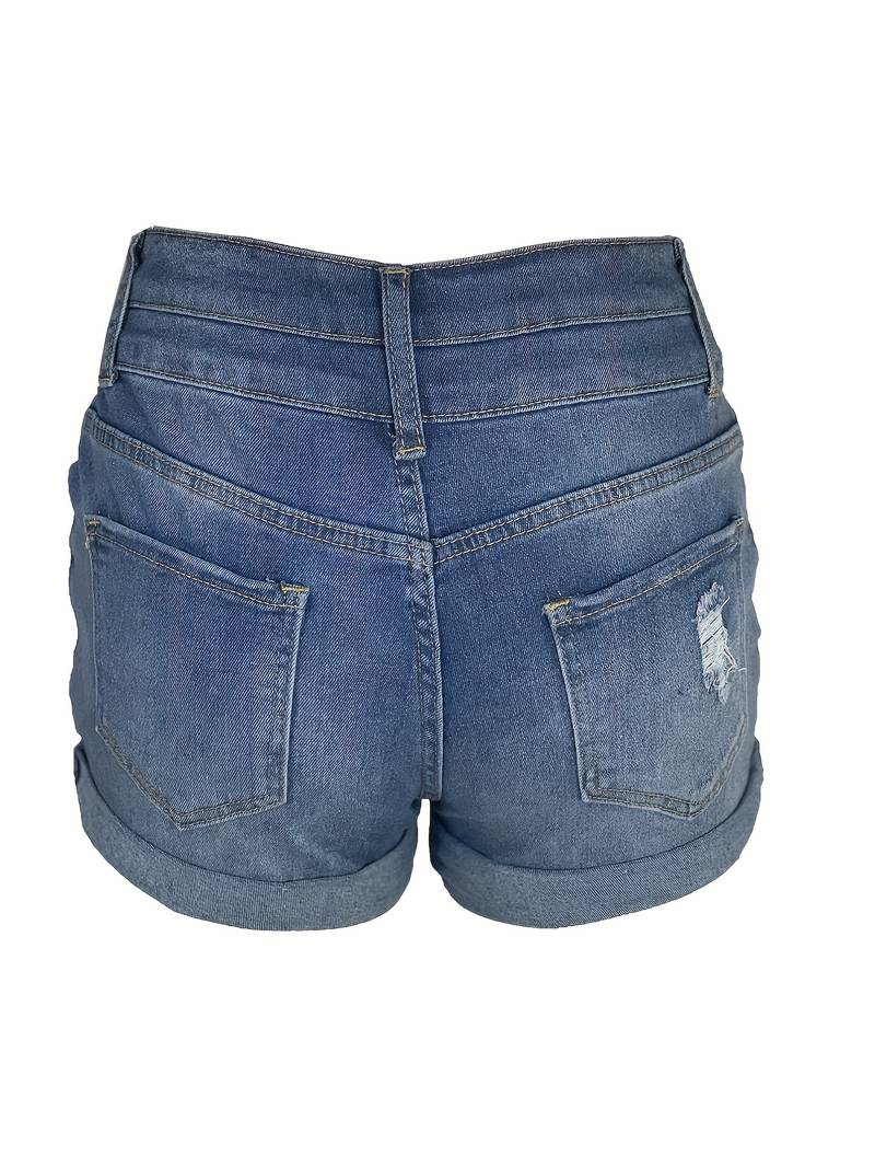 Out-Shine | Ribbed Jeans Shorts For Spring/Summer