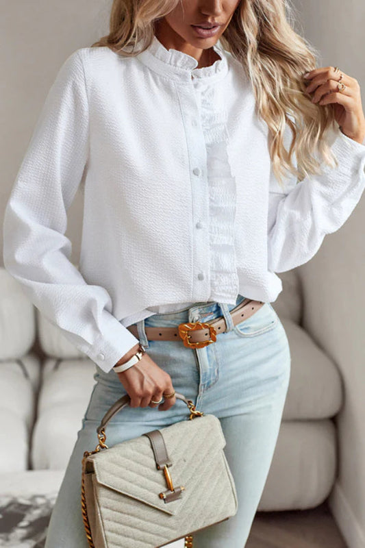 Brilla con luz propia | Blusa de manga larga con volantes It Last, disponible en 4 colores 