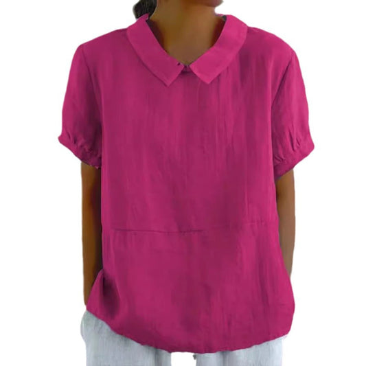 Brilla con luz propia | Camisa de manga larga con solapa para mujer, corte holgado