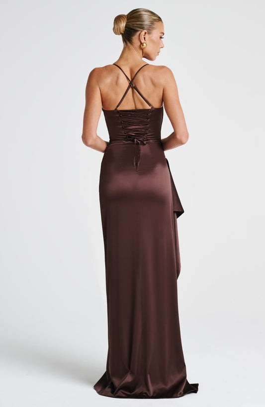 Out-Shine | Plum Brown Maxi Dress