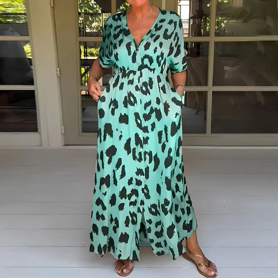 Out-Shine | Elegant Panther Print Dress