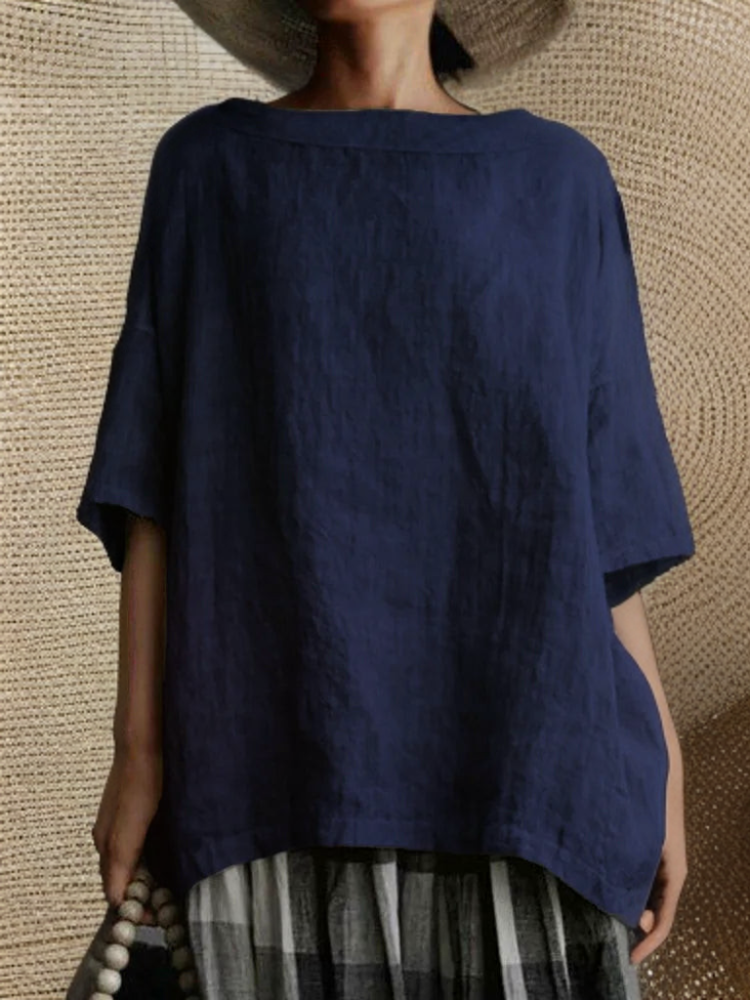 Deslumbra | Túnica vintage extragrande con cuello barco