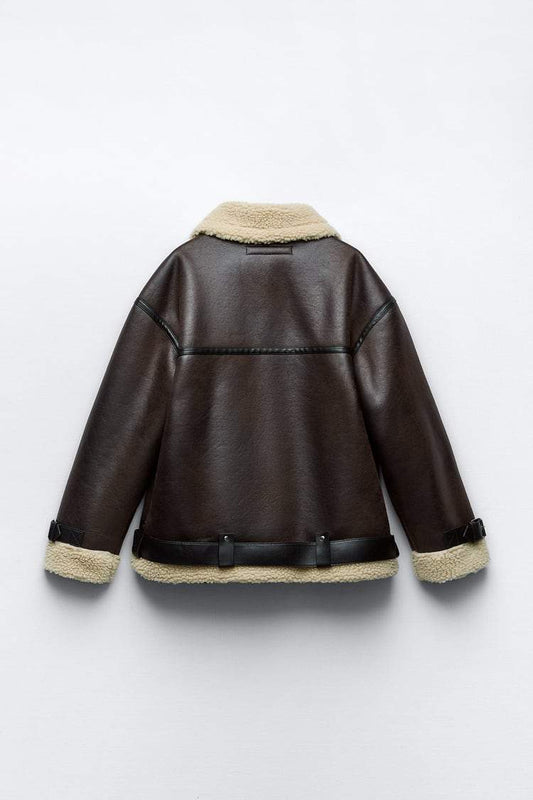 Out-Shine | Jacket Featuring A Vegan Leather Lapel Accent