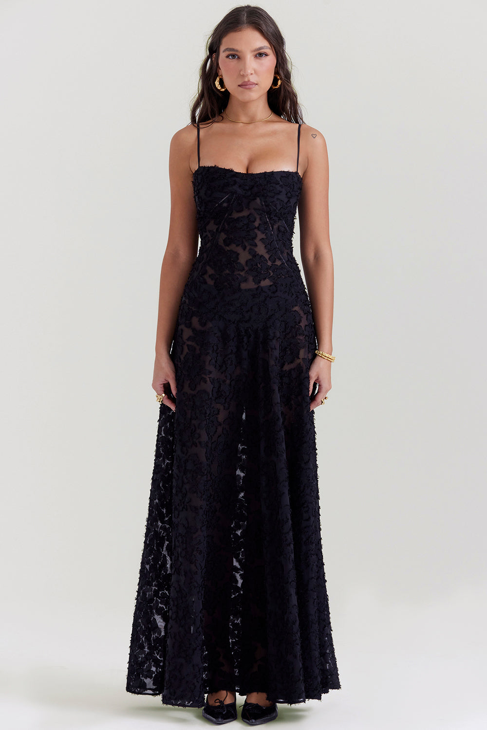 Out-Shine | Maxi Dress With Floral Lace