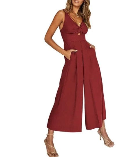 Out-Shine | Sleeveless Black Jumpsuit With Wide Leg